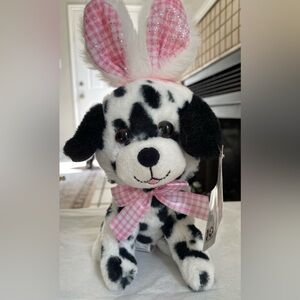 CELEBRATE PLUSH Dalmatian plush with rabbit perhaps and pink bun